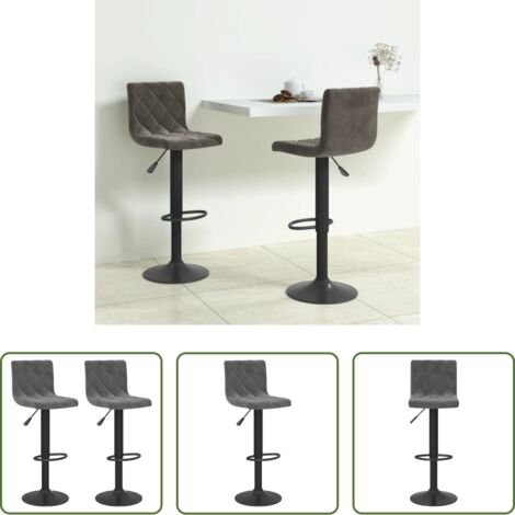 vidaXL Sedie da bar girevoli -  Sedie da Bar 2 pz Grigio Scuro in Velluto