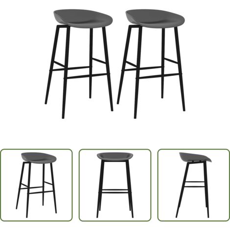 vidaXL Sedie da bar grigie -  Sedie da Bar 2 pz Grigie