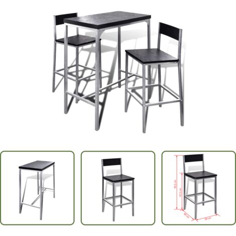vidaXL Sedie da bar -  Set Banco da Bar e Colazione Alto