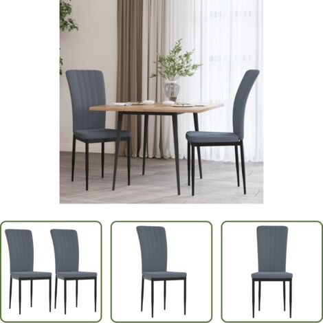 vidaXL Sedie da cucina -  Sedie da Pranzo 2 pz Grigio Scuro in Velluto
