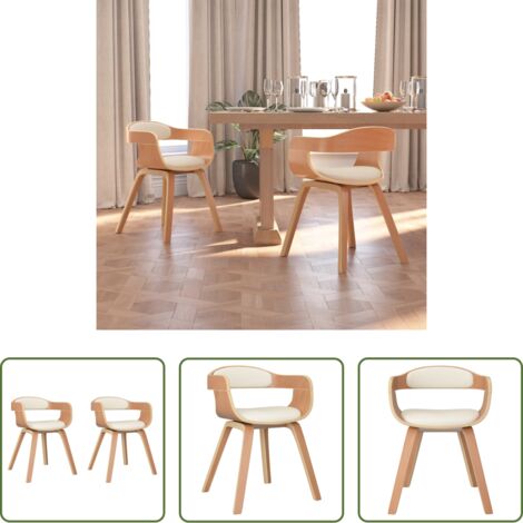 vidaXL Sedie da cucina -  Sedie da Pranzo 2 pz in Legno Curvato e Similpelle