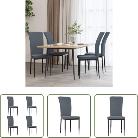 vidaXL Sedie da cucina -  Sedie da Pranzo 4 pz Grigio Scuro in Velluto