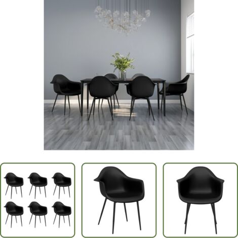vidaXL Sedie da cucina -  Sedie da Pranzo 6 pz Nere in PP