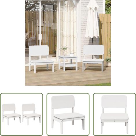 vidaXL Sedie da esterno -  Sedie da Giardino 2 pz Bianche Legno Massello di Pino