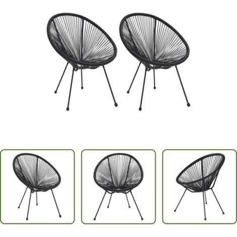 vidaXL Sedie da esterno -  Sedie da Giardino Acapulco 2 pz in Rattan Nere