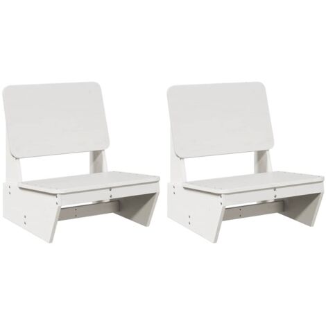 vidaXL Sedie da Giardino 2 pz Bianche Legno Massello di Pino