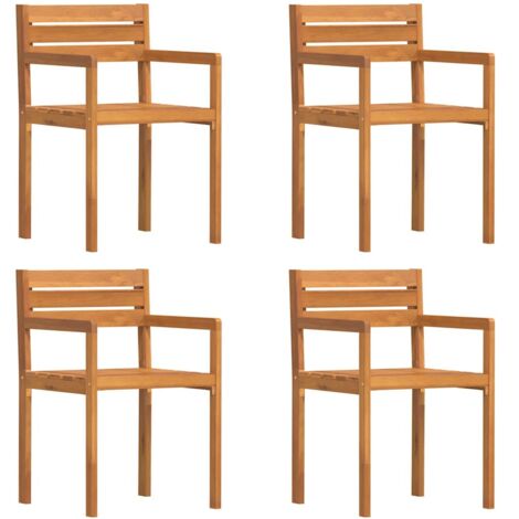 vidaXL Sedie da Giardino 4 pz 50x53x80 cm Legno Massello di Acacia