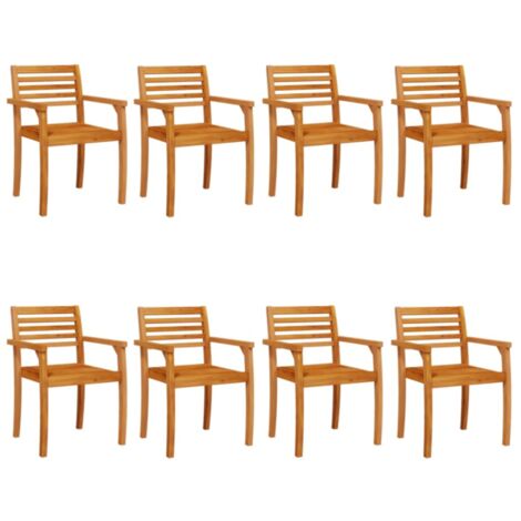 vidaXL Sedie da Giardino 8 pz 59x55x85 cm Legno Massello di Acacia