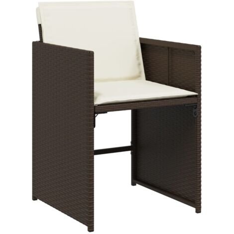vidaXL Sedie da Giardino con Cuscini 4 pz Marroni in Polyrattan