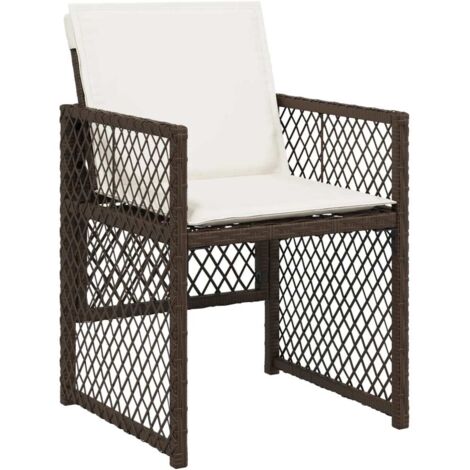 vidaXL Sedie da Giardino con Cuscini 4 pz Marroni in Polyrattan