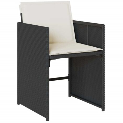 vidaXL Sedie da Giardino con Cuscini 4 pz Nere in Polyrattan