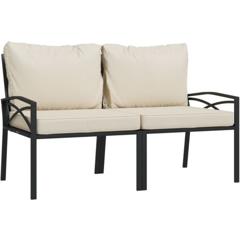 vidaXL Sedie da Giardino con Cuscini Sabbia 2pz 62x75x79 cm Acciaio