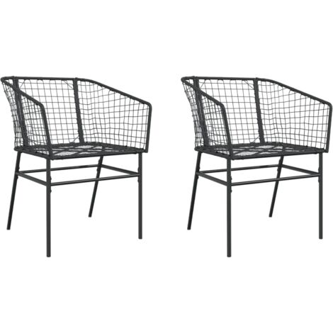 vidaXL Sedie da Giardino Set 2 pz Polyrattan Nero