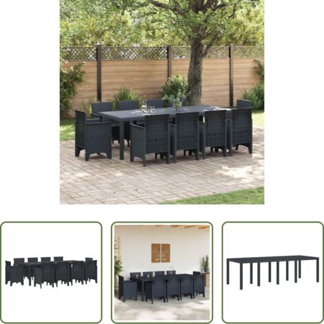 vidaXL Sedie da giardino -  Set da Pranzo per Giardino 11 pcs Antracite Polipropilene