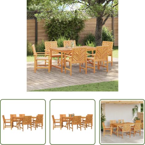 vidaXL Sedie da giardino -  Set da Pranzo per Giardino 7 pcs Marrone