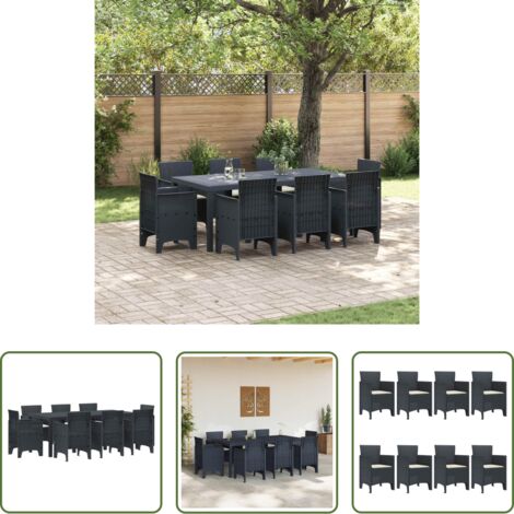 vidaXL Sedie da giardino -  Set da Pranzo per Giardino 9 pcs Antracite Polipropilene