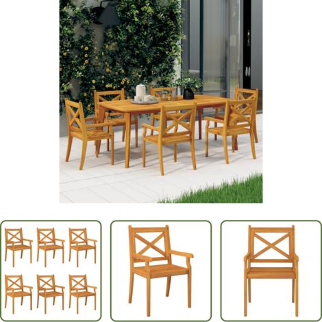 vidaXL Sedie da patio -  Sedie da Pranzo da Esterni 6 pz in Legno Massello di Acacia