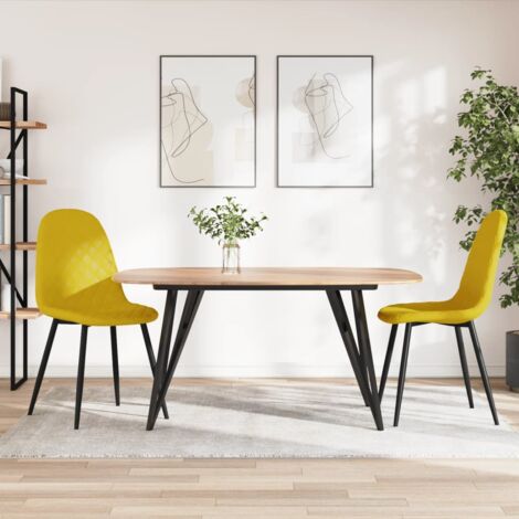 vidaXL Sedie da Pranzo 2 pz Giallo Senape in Velluto