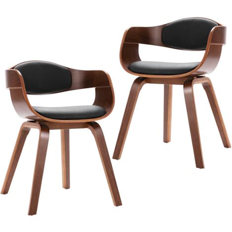vidaXL Sedie da Pranzo 2 pz in Legno Piegato e Similpelle