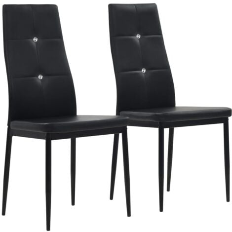 vidaXL Sedie da Pranzo 2 pz Nere in Similpelle