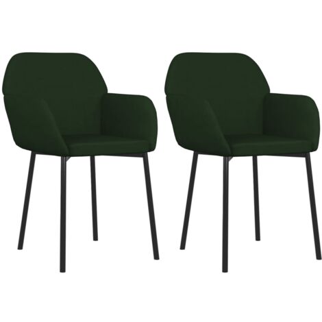 vidaXL Sedie da Pranzo 2 pz Verde Scuro in Velluto