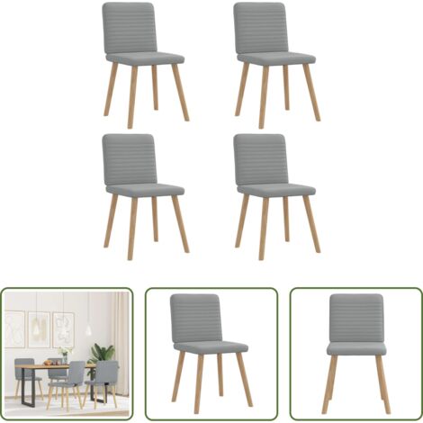 vidaXL Sedie da pranzo 4 pezzi -  Sedie da Pranzo 4 pz Grigio Chiaro in Tessuto
