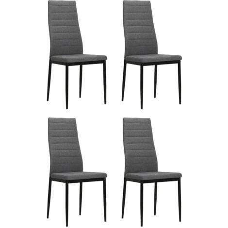 vidaXL Sedie da Pranzo 4 pz Grigio Chiaro in Tessuto