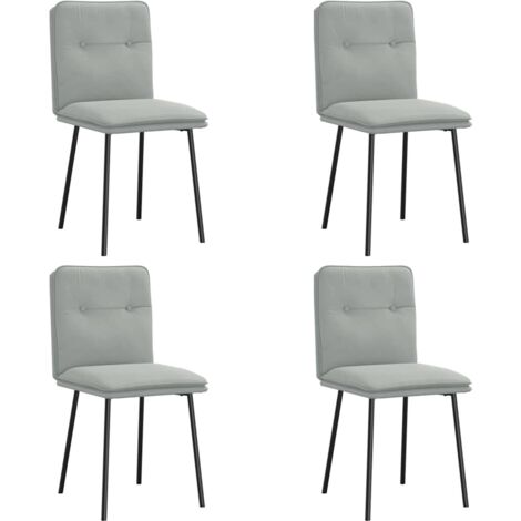 vidaXL Sedie da Pranzo 4 pz Grigio Chiaro in Velluto