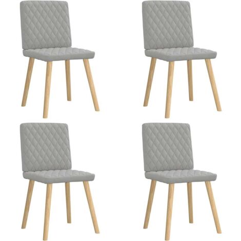 vidaXL Sedie da Pranzo 4 pz Grigio Nuvola in Tessuto