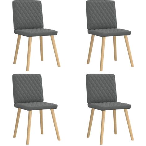 vidaXL Sedie da Pranzo 4 pz Grigio Scuro in Tessuto