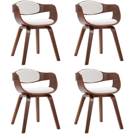 vidaXL Sedie da Pranzo 4 pz in Legno Piegato e Similpelle