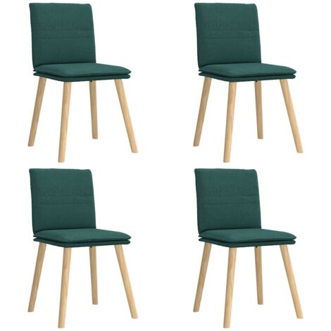 vidaXL Sedie da Pranzo 4 pz in Tessuto Verde Scuro