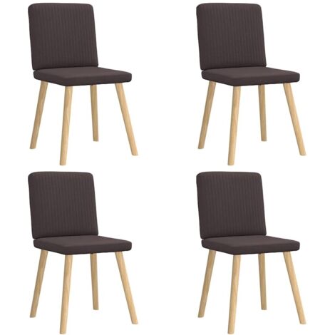 vidaXL Sedie da Pranzo 4 pz Marrone Scuro in Tessuto