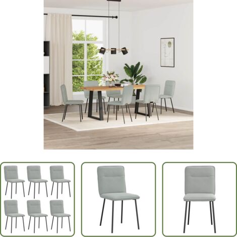 vidaXL Sedie da pranzo 6 pezzi -  Sedie da Pranzo 6 pz Grigio Chiaro in Velluto