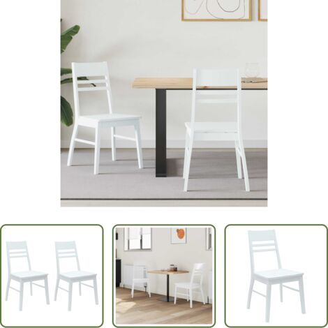 vidaXL Sedie da pranzo bianche -  Sedie da pranzo 2 pcs Bianco 43 x 54 x 89 cm