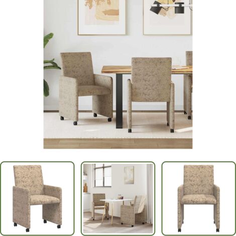 vidaXL Sedie da pranzo con braccioli -  Sedie da Pranzo con Ruote 2 pcs Grigio chiaro 57 x 66 x 94 cm
