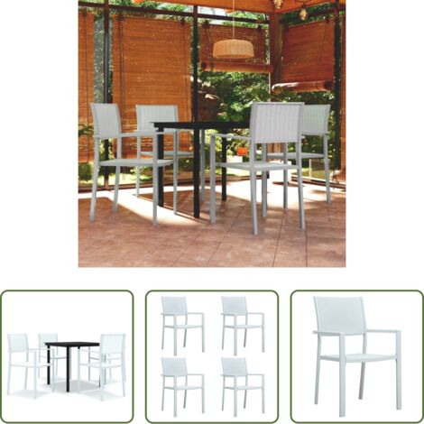 vidaXL Sedie da pranzo da esterno - Set Mobili da Pranzo per Giardino 5 pz Bianco