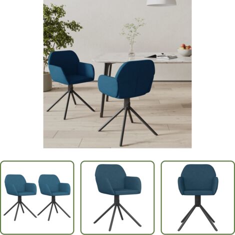vidaXL Sedie da pranzo ergonomiche -  Sedie da Pranzo Girevoli 2 pz Blu in Velluto