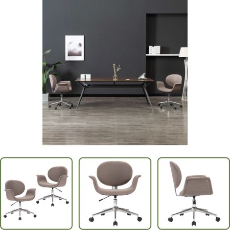 vidaXL Sedie da pranzo ergonomiche -  Sedie da Pranzo Girevoli 2 pz Tortora in Tessuto