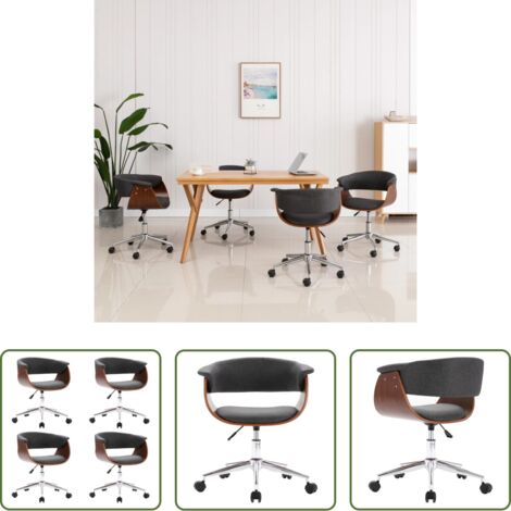 vidaXL Sedie da pranzo ergonomiche - Sedie da Pranzo Girevoli 4 pz Grigie in Tessuto