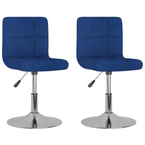 vidaXL Sedie da Pranzo Girevoli 2 pz Blu in Tessuto