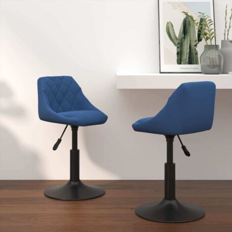 vidaXL Sedie da Pranzo Girevoli 2 pz Blu in Velluto