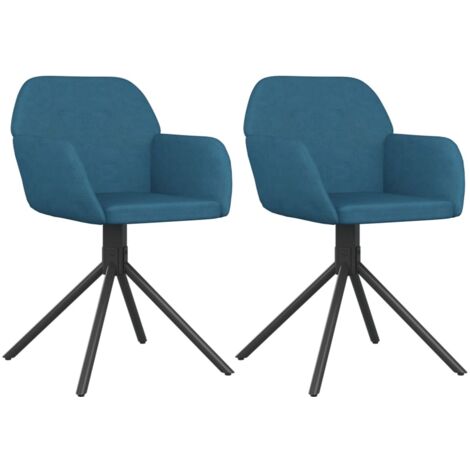 vidaXL Sedie da Pranzo Girevoli 2 pz Blu in Velluto