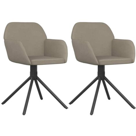 vidaXL Sedie da Pranzo Girevoli 2 pz Grigio Chiaro in Velluto