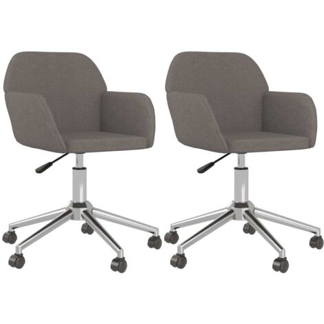 vidaXL Sedie da Pranzo Girevoli 2 pz Grigio Scuro in Tessuto