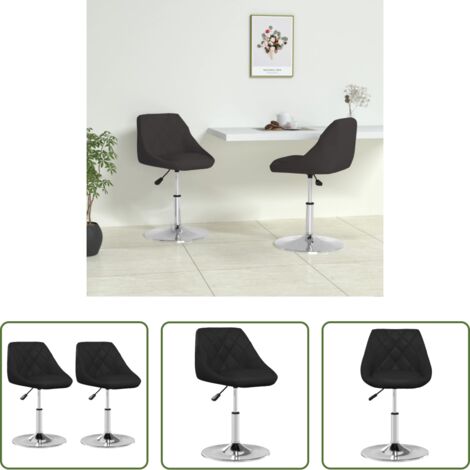 vidaXL Sedie da pranzo girevoli -  Sedie da Pranzo 2 pz Nere in Similpelle