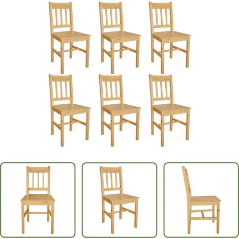 vidaXL Sedie da pranzo in legno massello -  Sedie da Pranzo 6 pz in Legno di Pino
