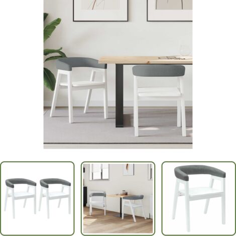 vidaXL Sedie da pranzo in legno -  Sedie da pranzo 2 pcs Bianco 54 x 57 x 73 cm