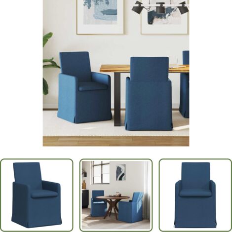 vidaXL Sedie da pranzo in tessuto -  Sedie da pranzo 2 pcs Blu 57 x 67 x 95 cm Tessuto