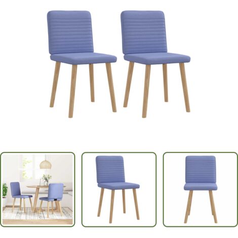 vidaXL Sedie da pranzo in tessuto -  Sedie da Pranzo 2 pz Blu Jeans in Tessuto